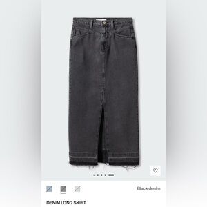 Black Denim Maxi Skirt